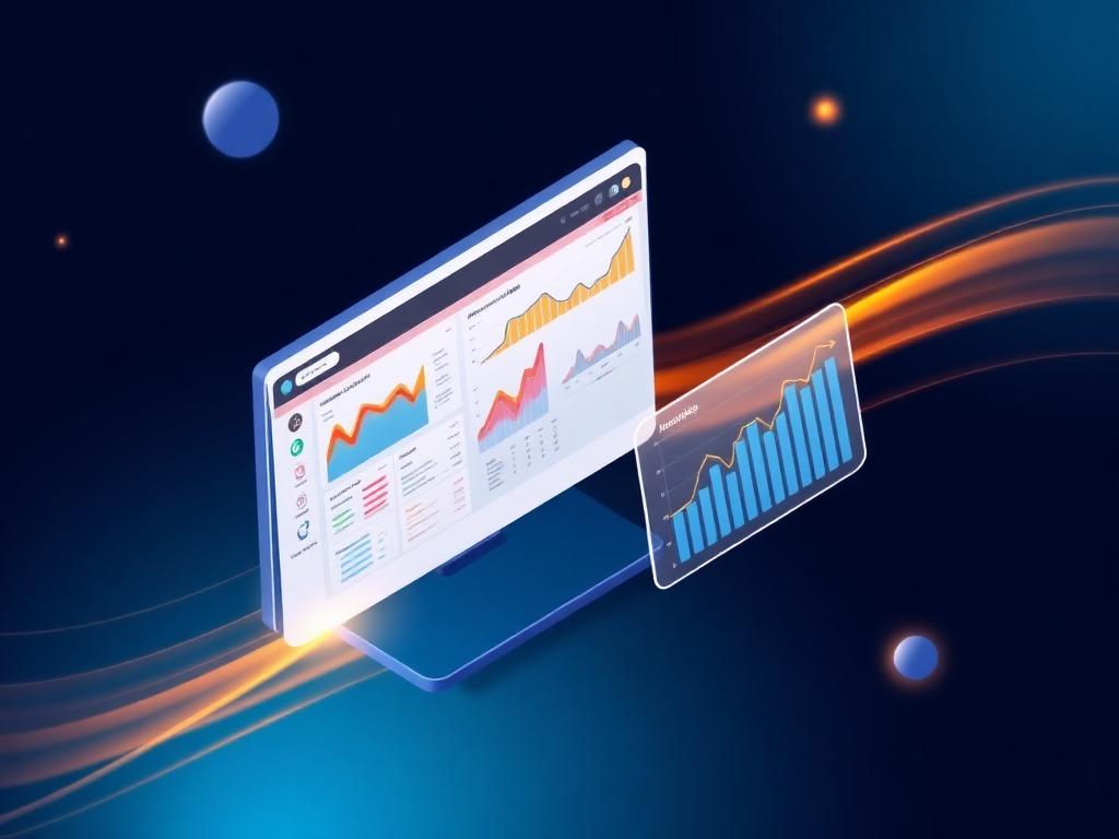 Animated illustration of responsive dashboards and analytics